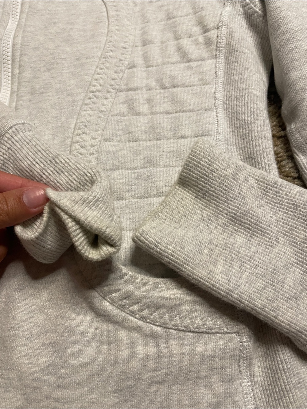 Lululemon Scuba Full Zip Hoodie Sweatshirt Heathered Light Gray Jacket Size 8 - Picture 3 of 8